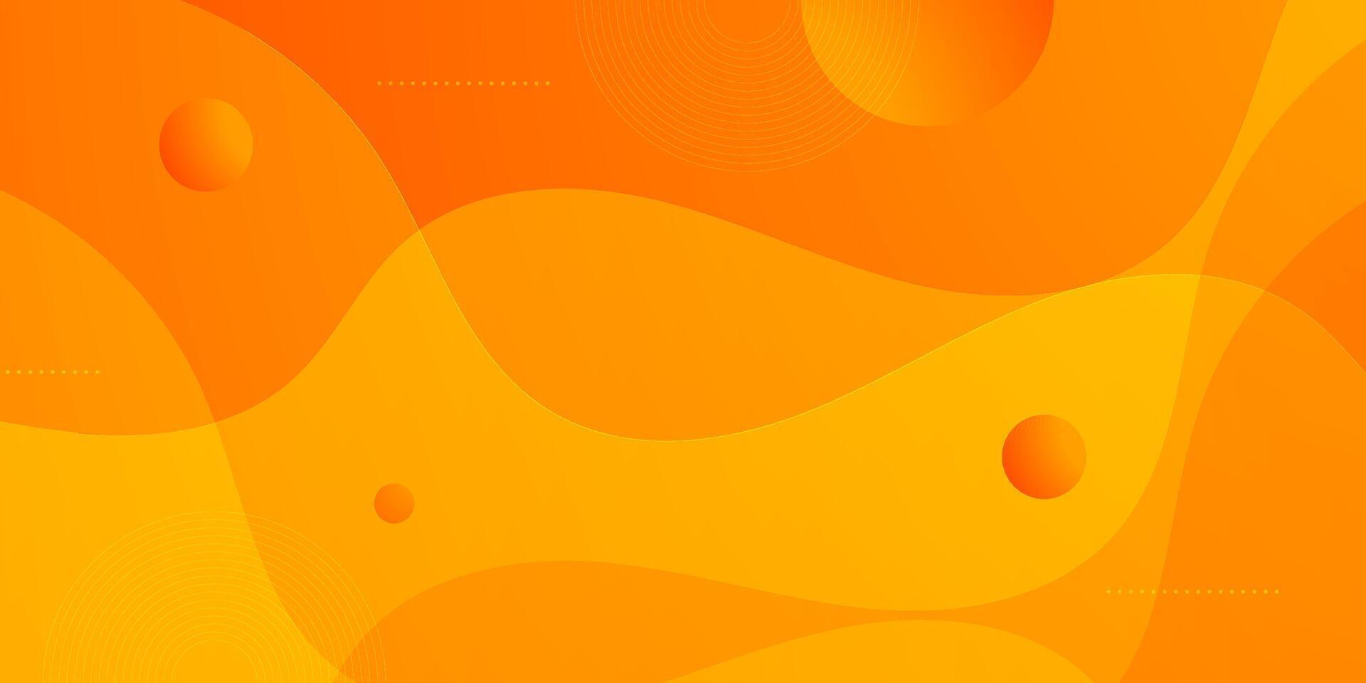 Abstract colorful orange wave fluid background. Trendy background with wave fluid and circle shapes pattern. vector