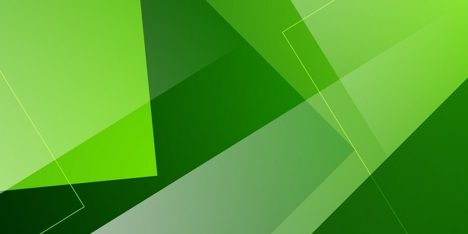 Abstract colorful green overlap square pattern background. Simple banner background design. vector