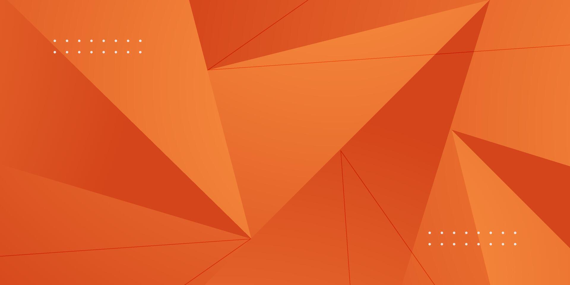 Abstract colorful orange triangle background. Trendy triangle shapes with lines pattern design. vector