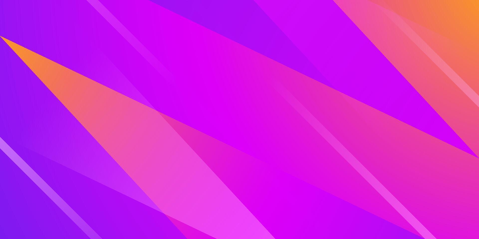 Abstract colorful gradient purple and orange background. Simple triangle overlap shapes pattern design. vector