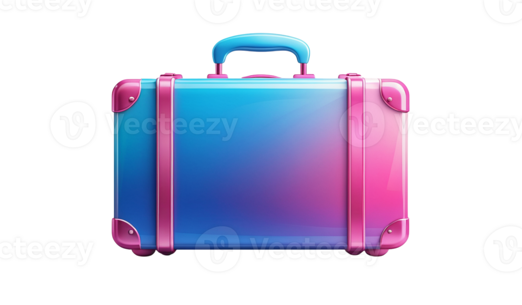 A suitcase with a blue and pink color png