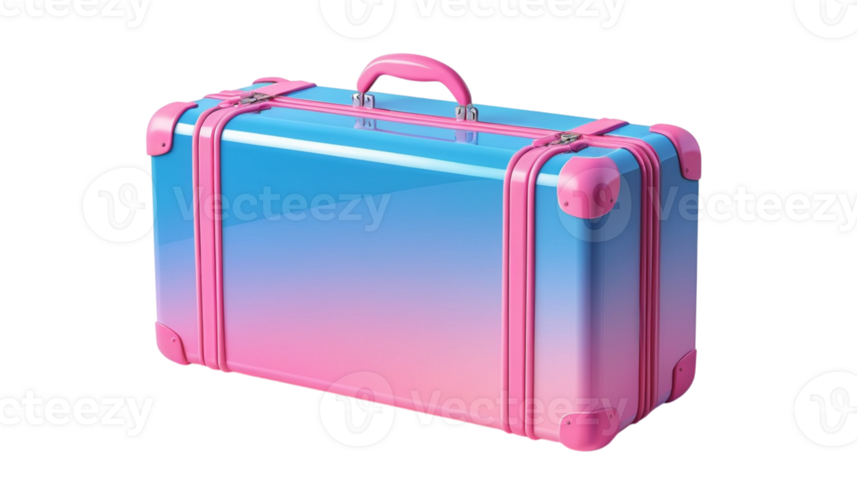 A suitcase with a pink and blue gradient png