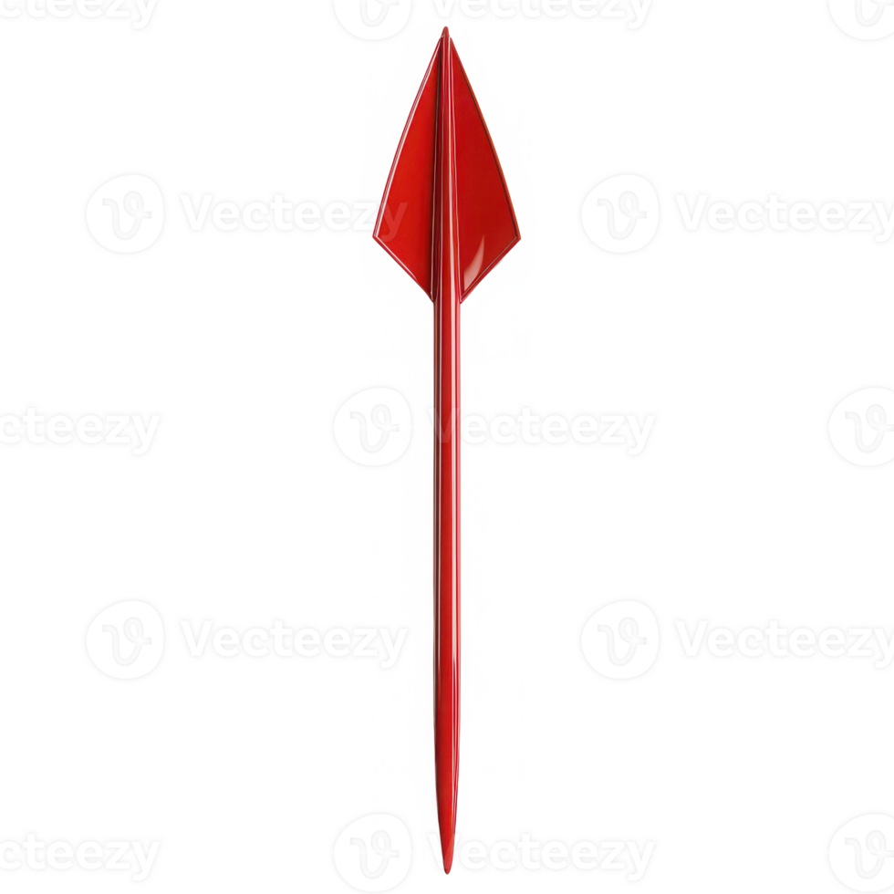 Shiny red spear isolated object on transparent background png
