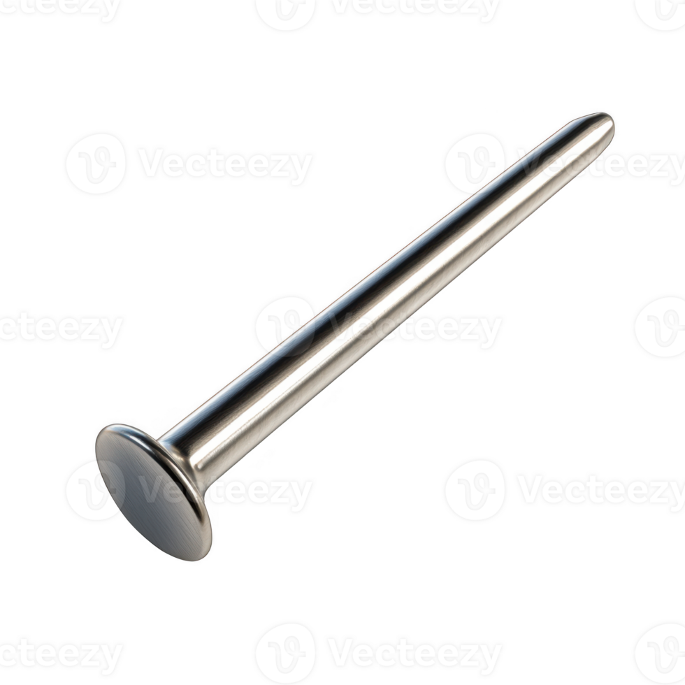 Metal rod with a disc end on transparent background png