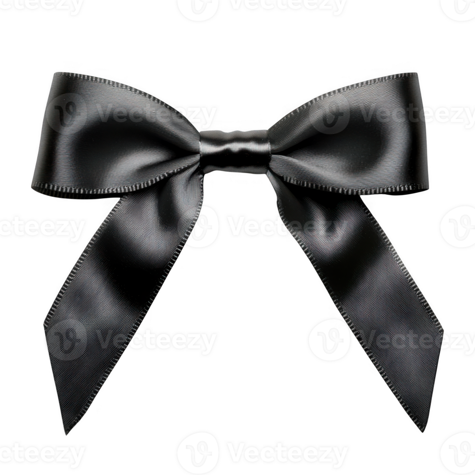 Elegant gray ribbon bow decoration on transparent background png