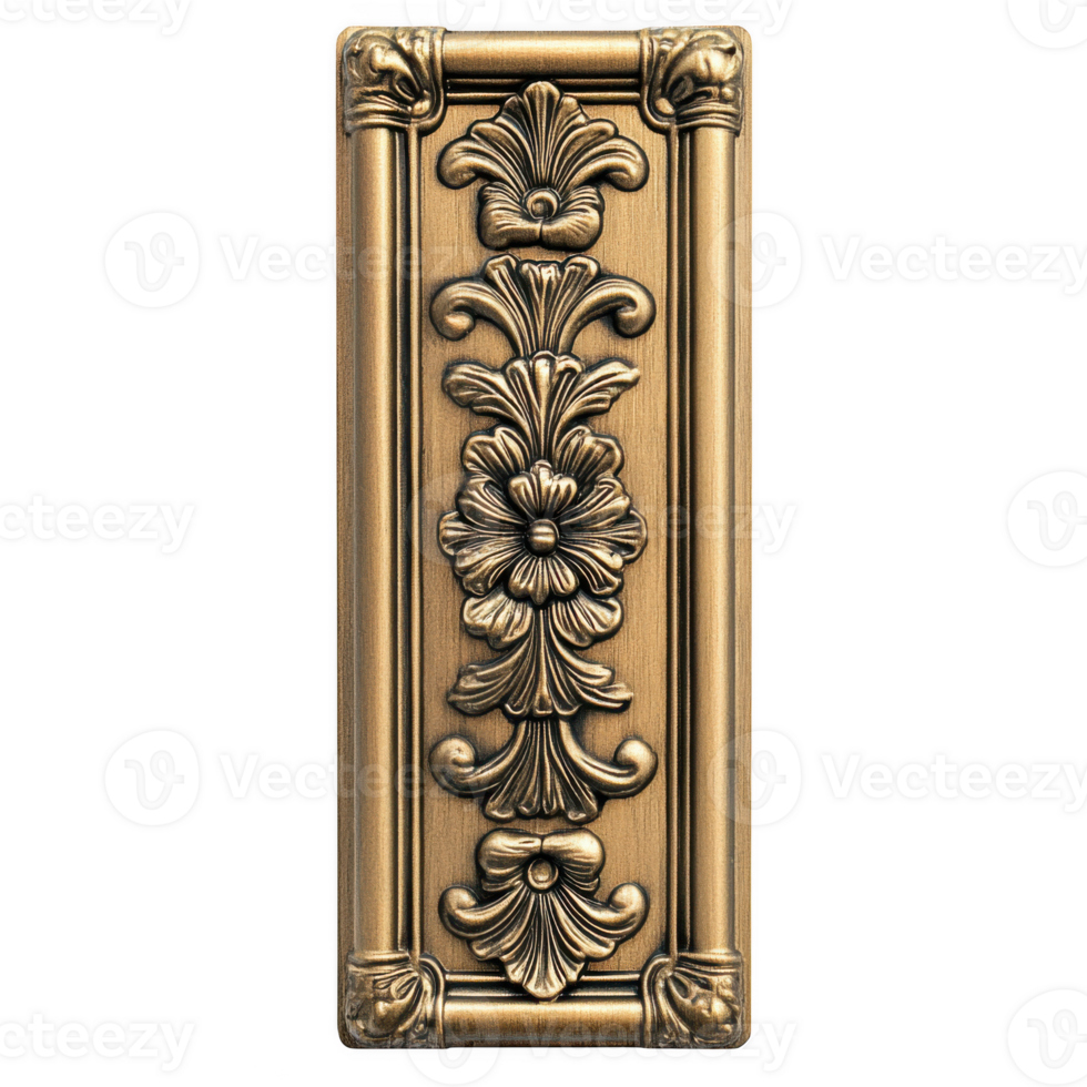 Ornate floral design element on transparent background png