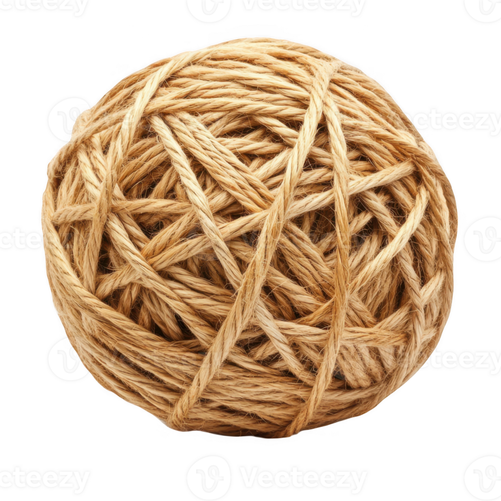 Ball of twine or string close up on transparent background png