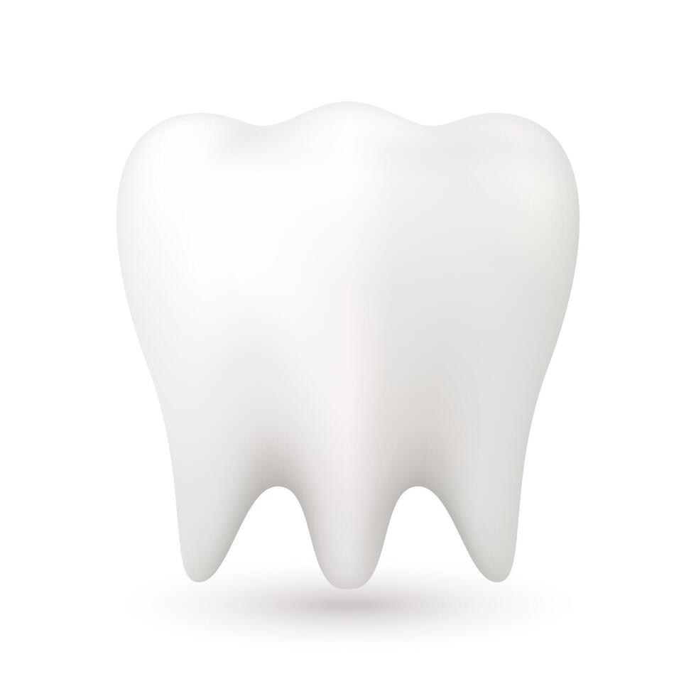 Clean white teeth on a white background. Icon 3D for designing dentist advertisements. vector