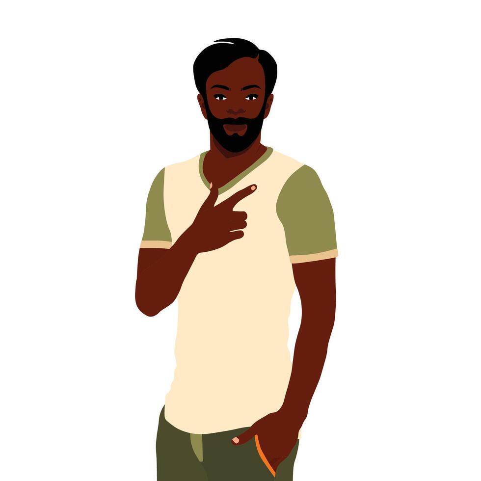 Black man with one hand in his pocket vector