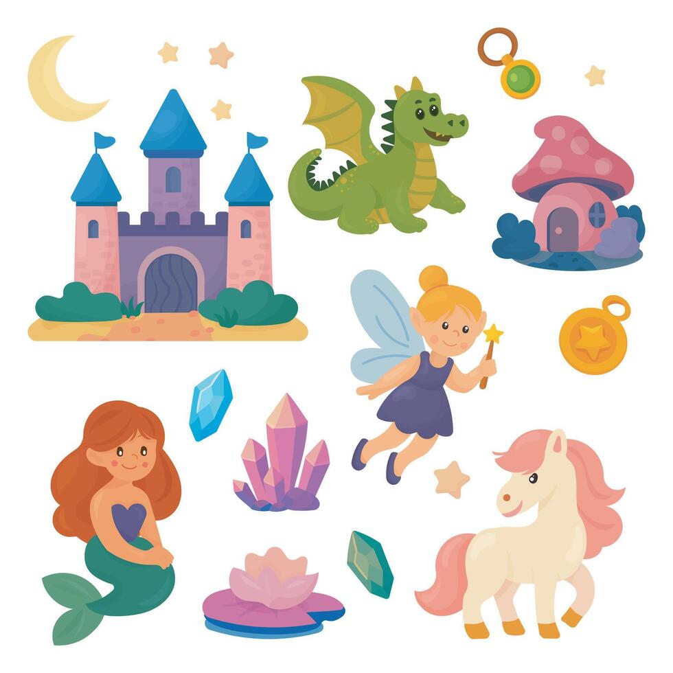 Enchanted Fairytale Elements. vector