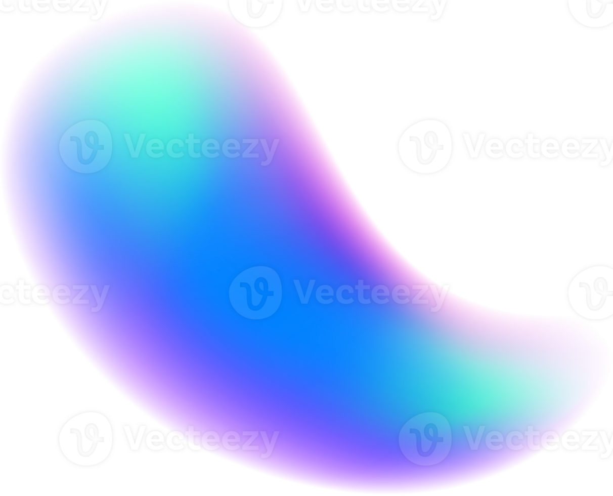 Gradient blurred shape. Colored fluid element. Blue and pink liquidsoft blob. Holographic gradation spot. Vibrant organic figure with aura. png