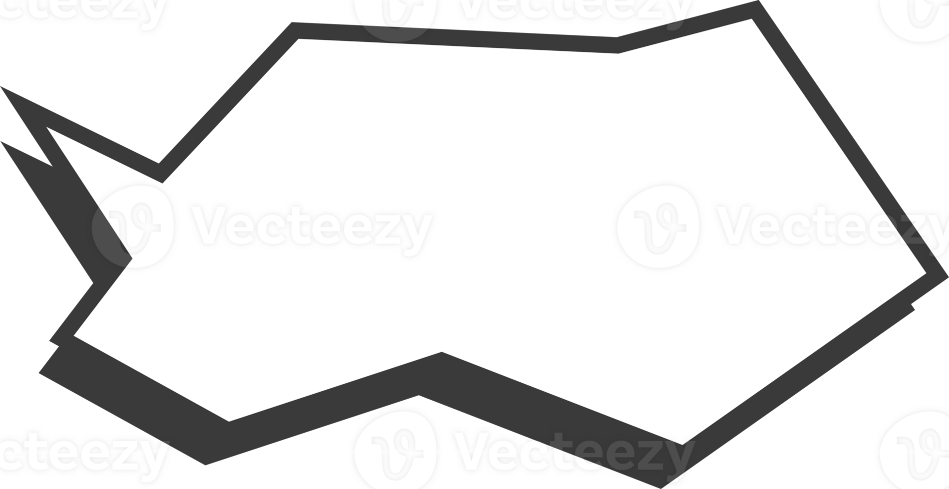Comic speech bubble. Anime cloud for text. Cartoon balloon box with shadow effect. Cute shape for sale design and banners png