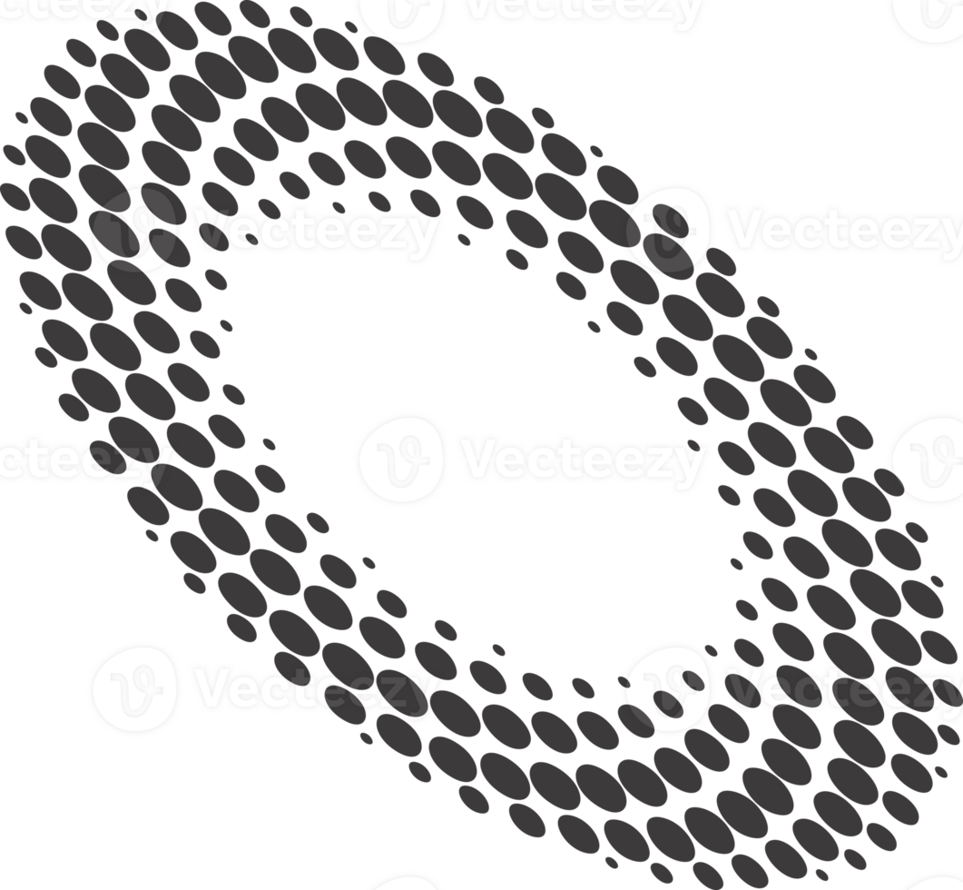 Abstract dotted round with spiral pattern. Circular graphic. Swirl circle shape with halftone effect. Geometric concentric swirl radial element. png