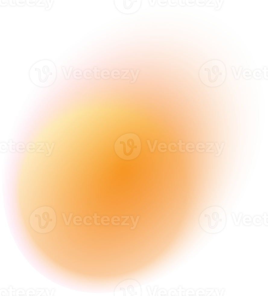 Abstract gradient shape with light blur. Watercolor rounds with soft glow and gradation. Circle blob with fluid effect and liquid texture png