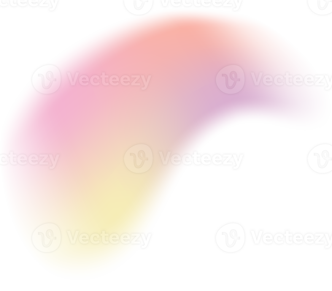 Abstract blurry shape. Pastel gradient colored mesh fluid liquid element. Soft light blob with aura gradation. Blended vibrant multicolor figure png