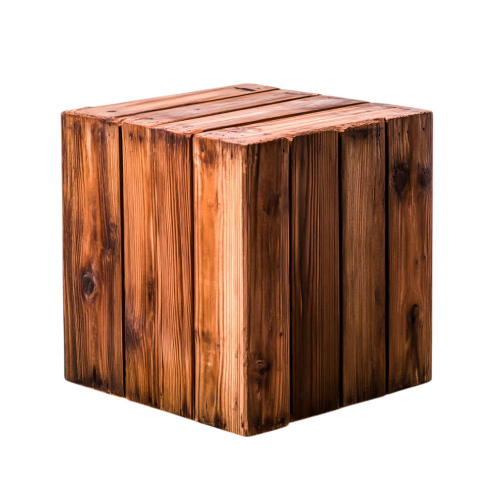 Rustic Wooden Block with Natural Texture and Warm Tones for Creative Projects png