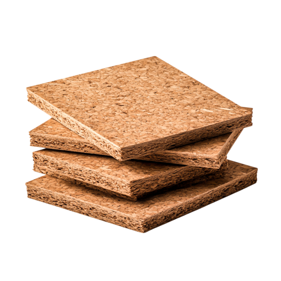 Natural Cork Panels Stacked in a Design Studio Setting for Eco-Friendly Projects png