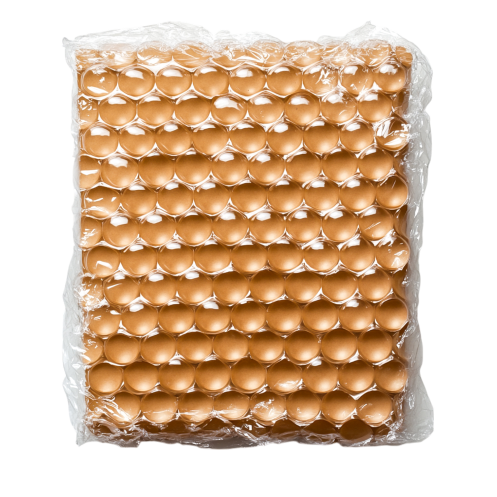 Textured golden bubble wrap for packaging and protective purposes in retail settings png