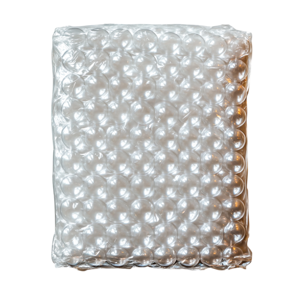 Clear Bubble Wrap Packaging for Safe Protectind Shipping of Fragile Items png