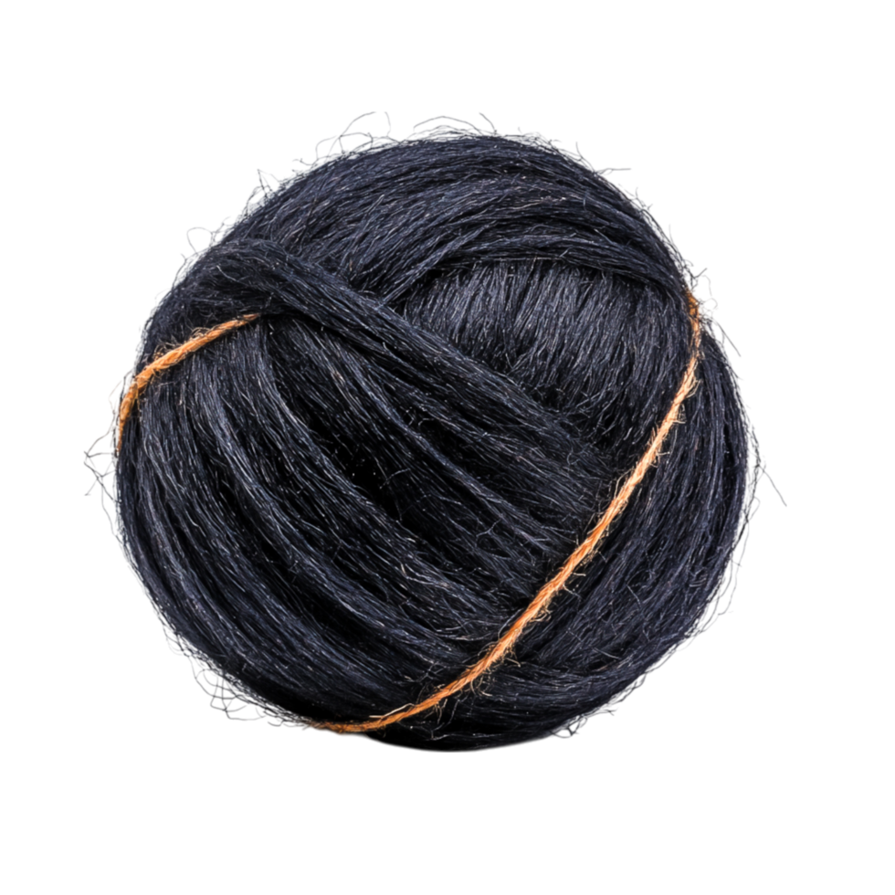Black Yarn Ball with Twine String for Knitting and Crafting Projects png