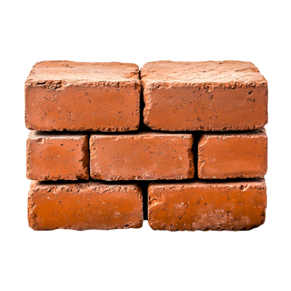 Stack of Red Clay Bricks for Constructind Building Projects png