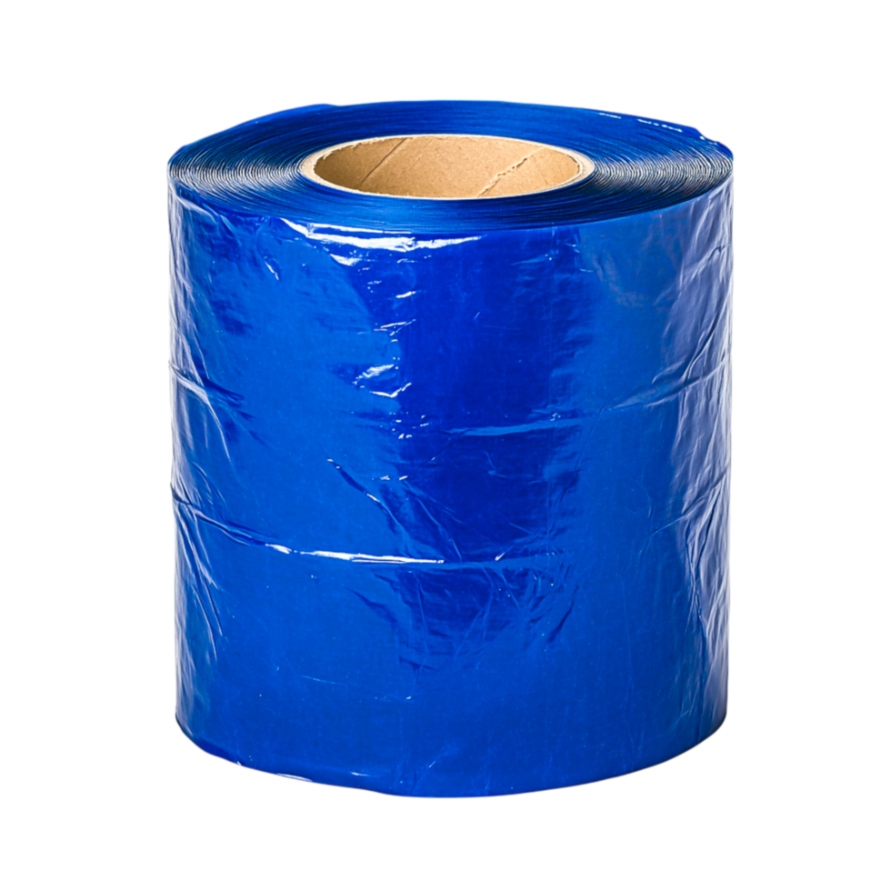 Blue Plastic Roll for Wrapping and Protection in Various Home and Industrial Applications png