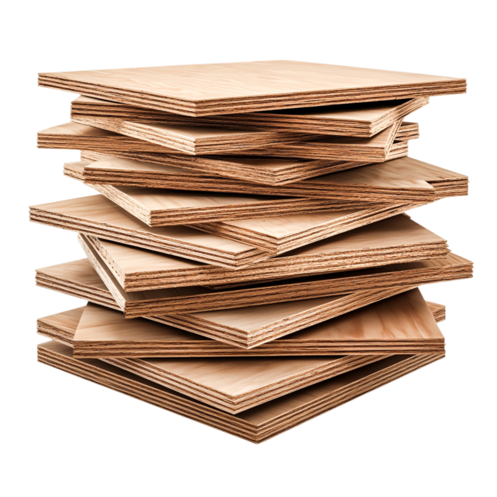 Pile of Smooth Wooden Sheets Ready for Crafting and Construction Projects png