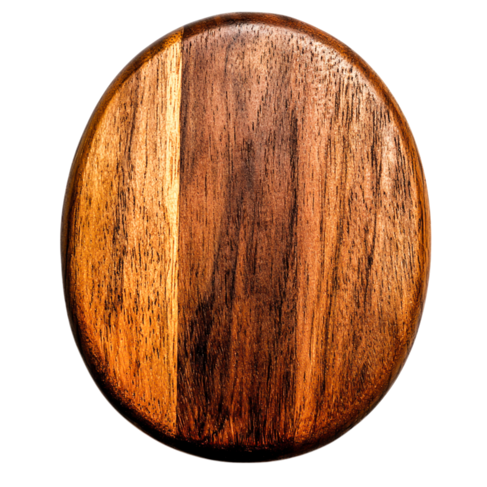 Natural Wooden Serving Board with Unique Grain Patterns and Oval Shape png