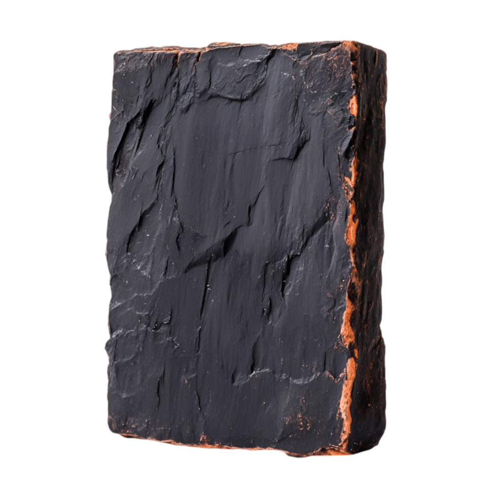 Natural Slate Stone Piece with Textured Surface Ideal for Backgrounds and Decor png