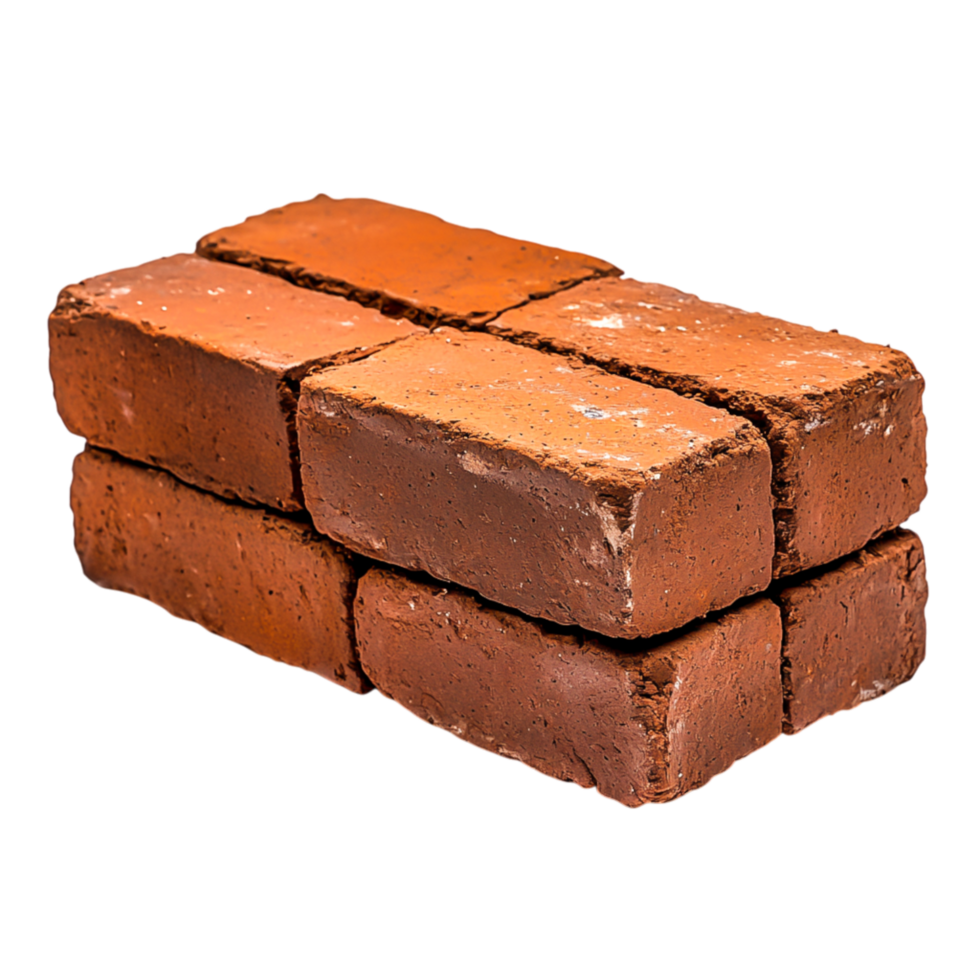 Stack of Red Clay Bricks for Construction, Building, or Renovation Projects png