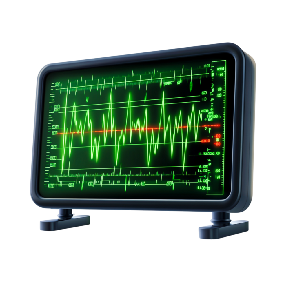 Heartbeat Monitor Displaying Vital Signs with ECG Waveform in Medical Environment png