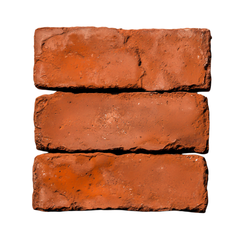 closeup Texture of Four Red Bricks for Constructind Design png