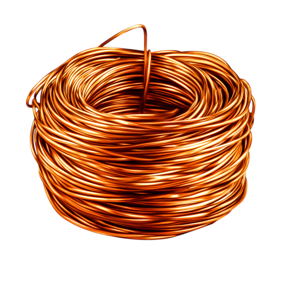 Rolled Copper Wire Coiled Neatly in Circular Shape for Electrical and Crafting Use png