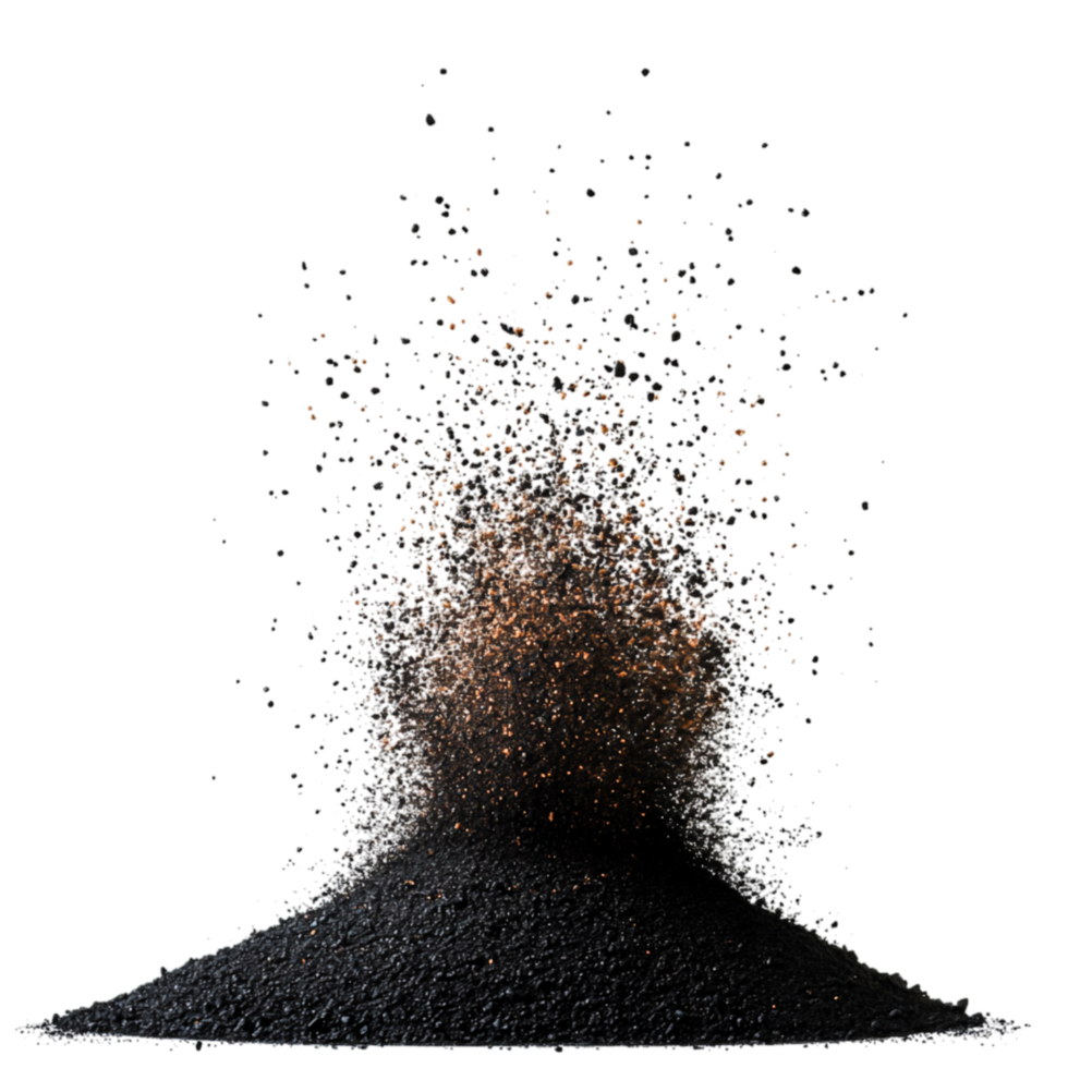 Dark Powder Erupting in a Cloud of Dust with Sparkling Particles png