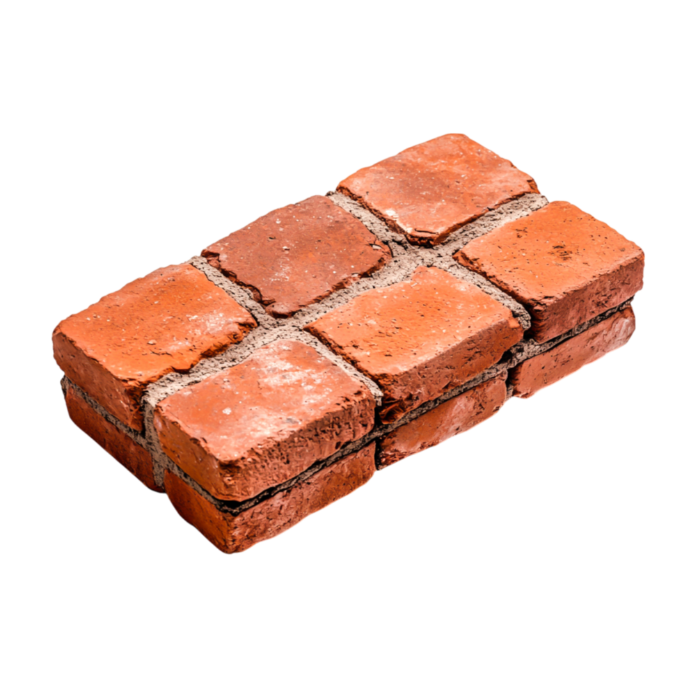 closeup View of Textured Red Brick Piece on Transparent Background for Design Use png