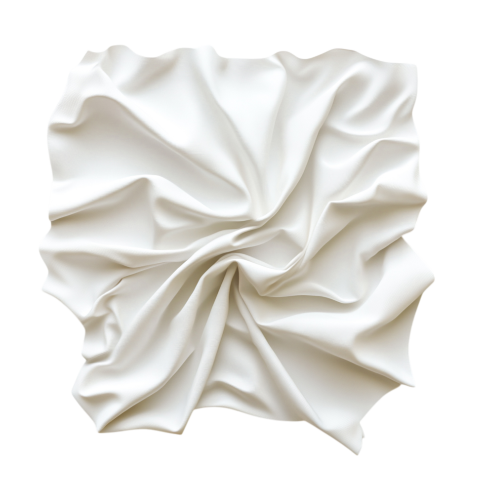 Soft White Fabric with Elegant Wrinkles and Folds for Background and Textures Design png