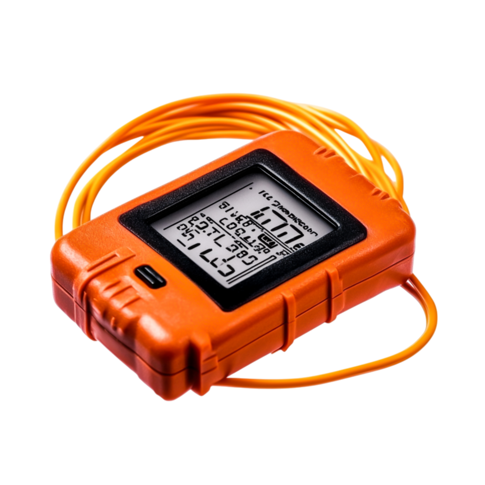 Digital Multimeter for Electrical Testing with Bright Orange Case and Display Screen png