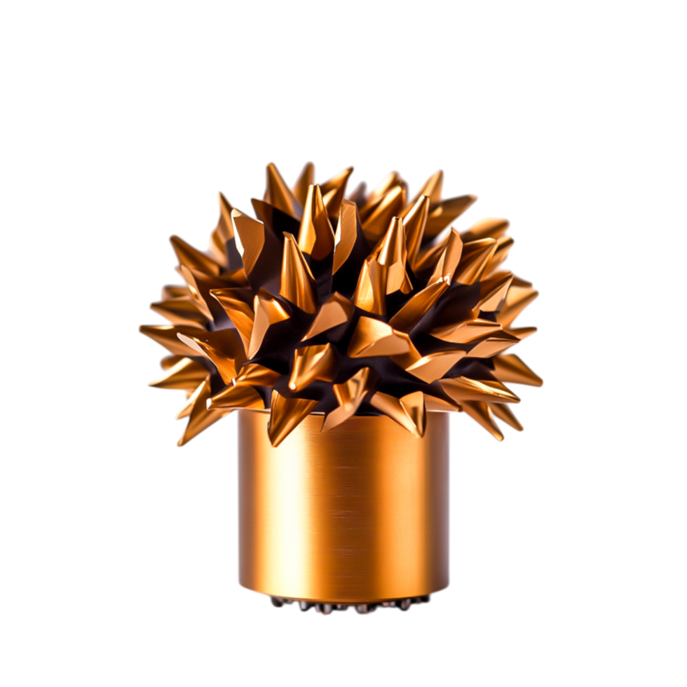 Spiky Metallic Object with Sharp Points and Reflective Surface on png