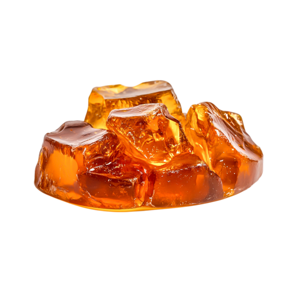 Vibrant Orange Gelatinous Crystal Formation on png