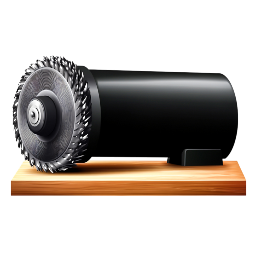 Industrial Power Tool with Circular Blade on Wooden Surface for Metalworking Projects png