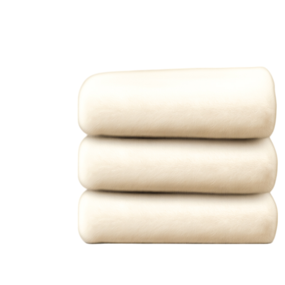 Soft and Cozy Cream Blankets Stacked Neatly for Home Decor or Bedding Use png