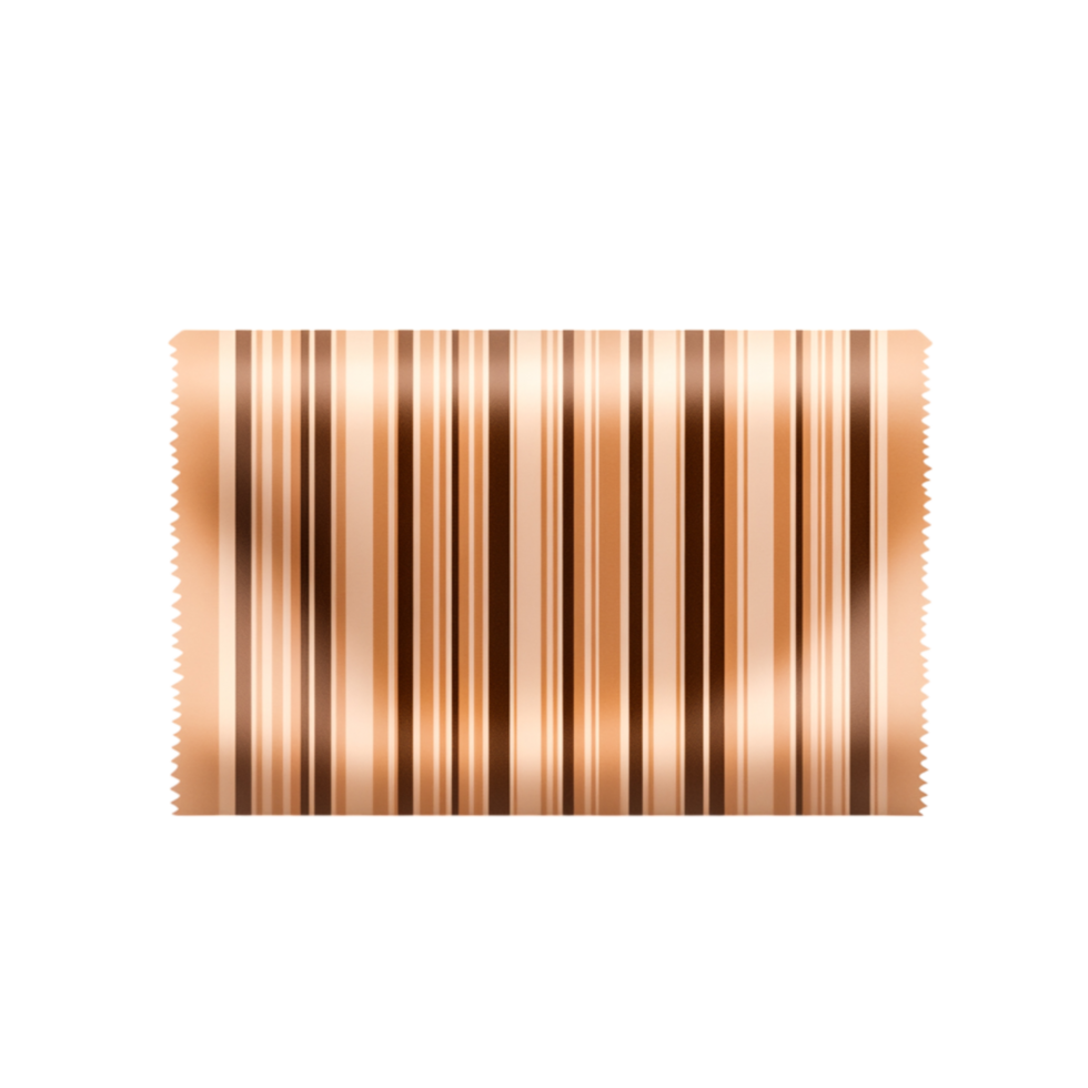 Abstract barcode design with a polished bronze finish for modern product representation png