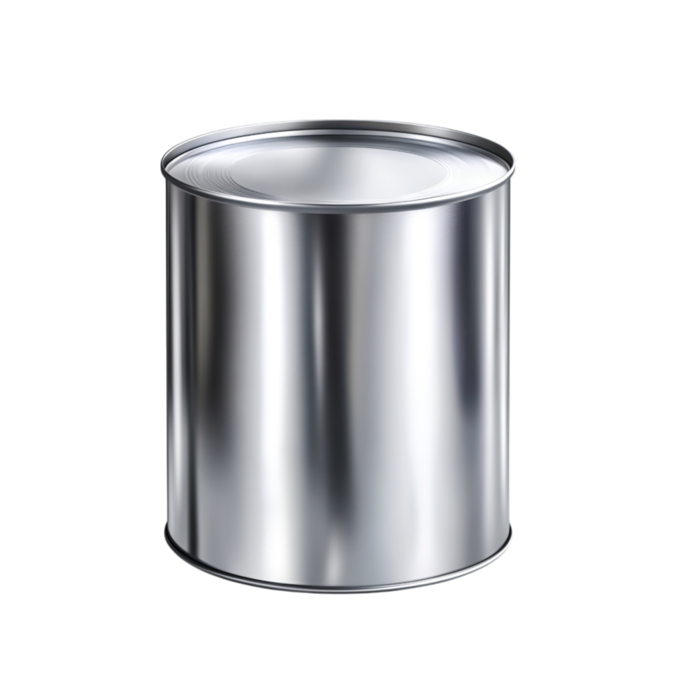 Shiny Metal Can for Packaging and Storage Solutions png