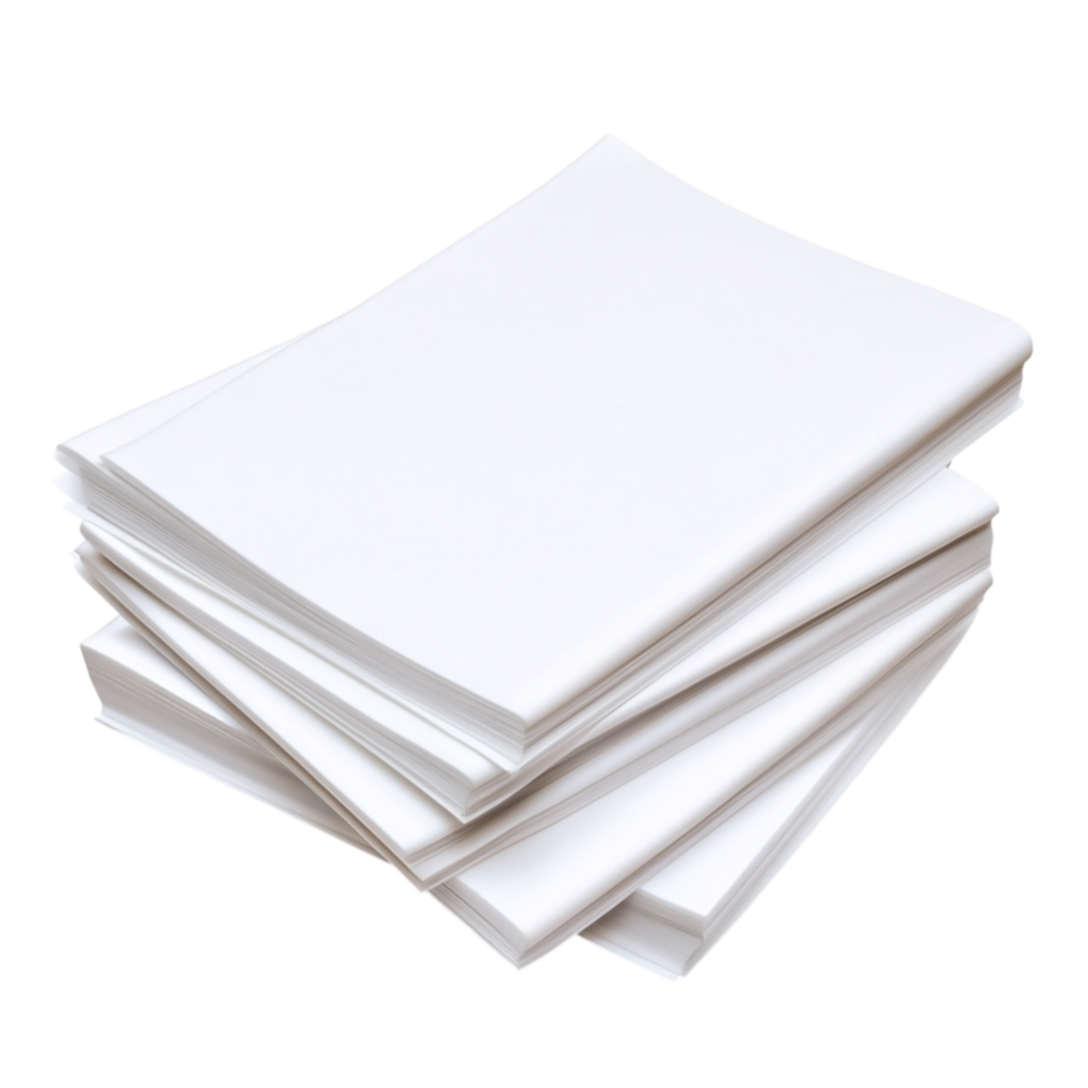 Stack of blank A4 sheets of paper clean surface for various uses and projects png