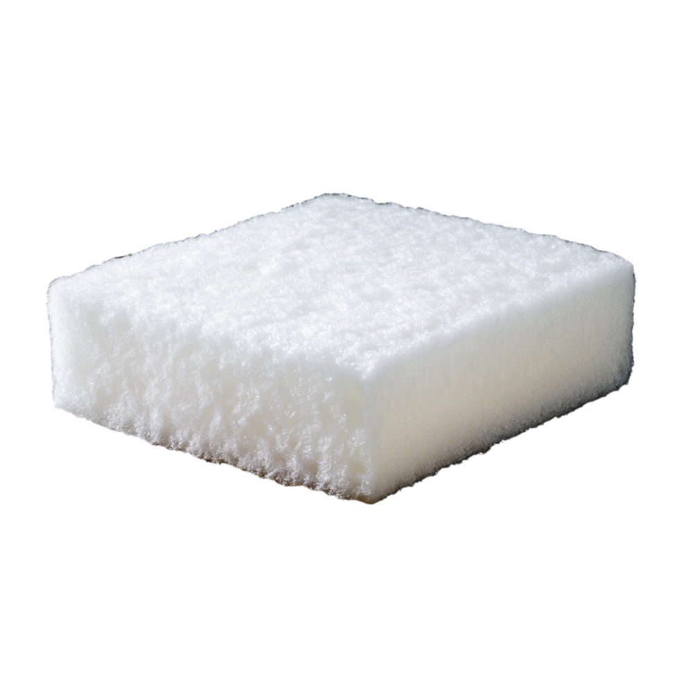 White Square Sponge with Soft Texture for Cleaning and Absorbing Liquids png