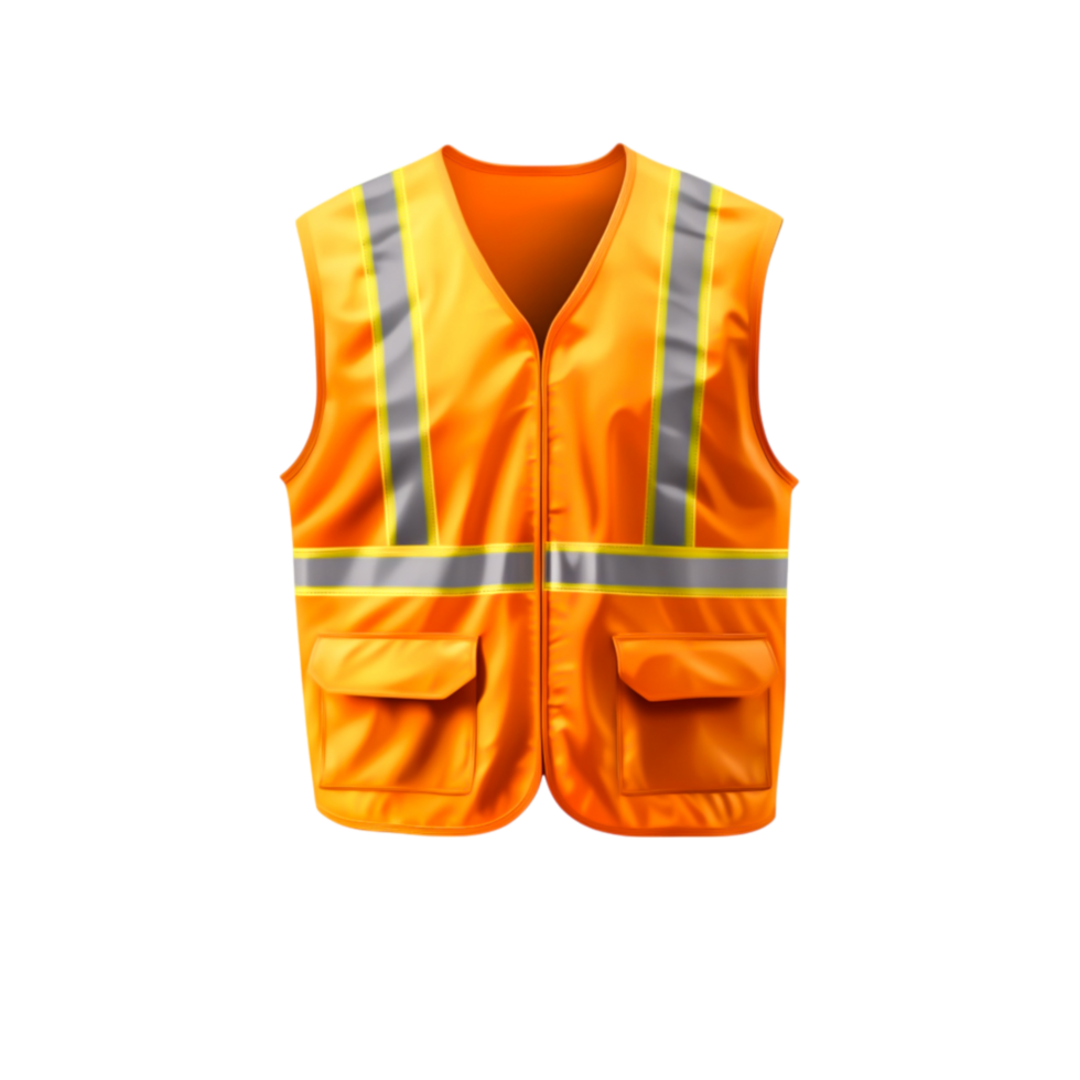 Bright Safety Vest with Reflective Stripes for High Visibility and Protection png