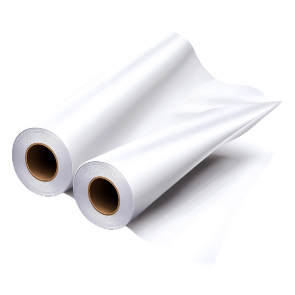 Rolls of blank white paper for printing and crafting projects clean background png