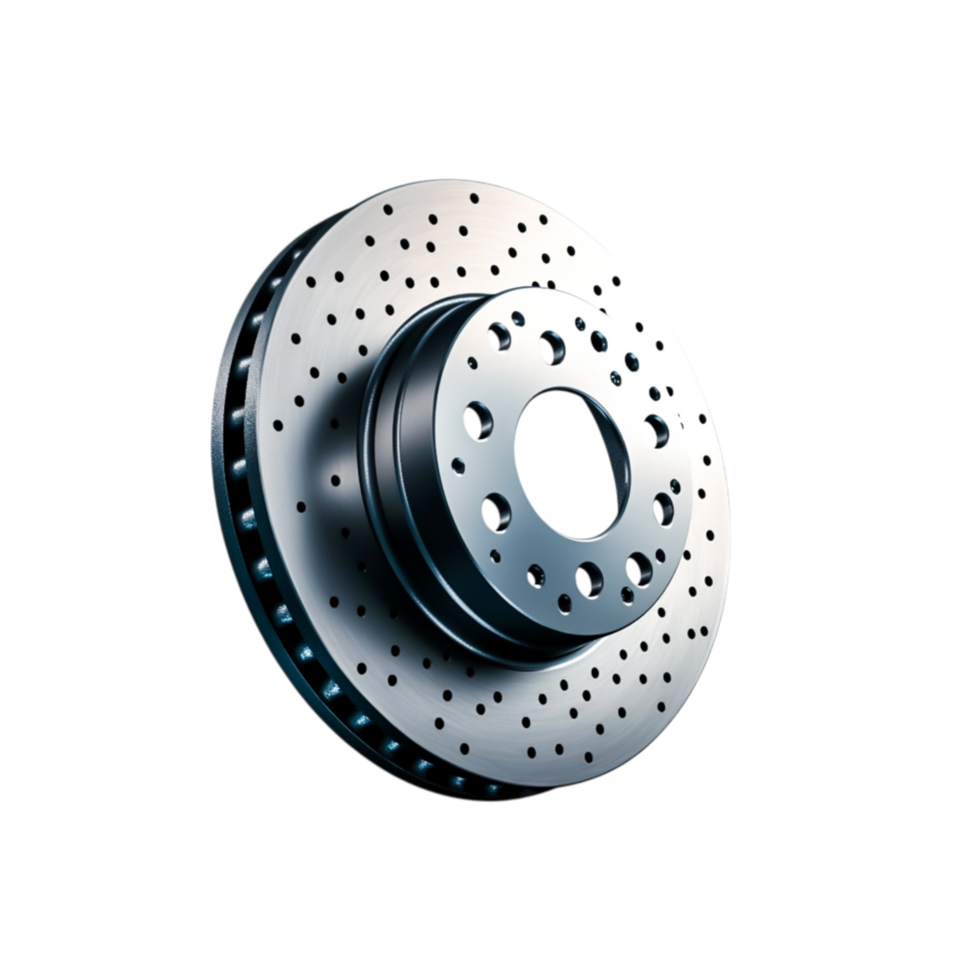 closeup View of Metallic Disc Brake Rotor Used in Automotive Brake Systems png