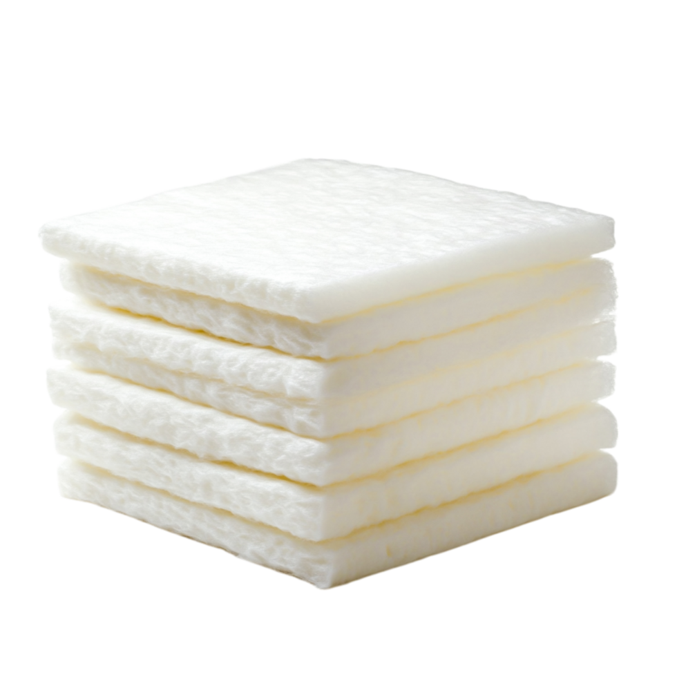Stack of Soft Cotton Pads for Skincare and Makeup Removal Clean Surface png