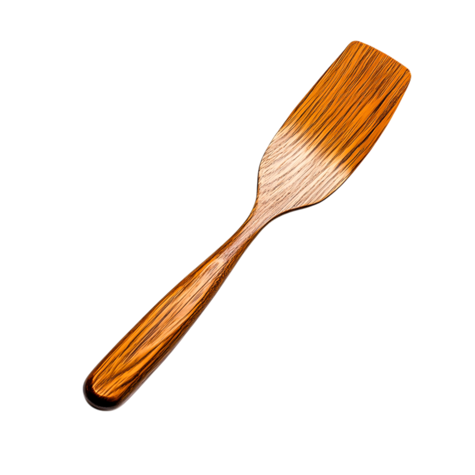 Elegant Wooden Spatula Crafted from Natural Wood with Unique Grain Pattern png